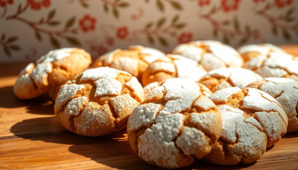 A delectable assortment of soft, chewy carrot cake cookies, freshly baked and glistening with a light dusting of powdered sugar. The cookies are arranged on a rustic wooden surface, casting warm, inviting shadows in the soft, natural lighting. In the background, a subtle pattern of leafy vines and flowers adds a touch of earthy elegance, complementing the rich, vibrant hues of the carrot cake cookies. The overall scene evokes a sense of homemade comfort and the irresistible aroma of spices and cream cheese frosting, perfectly capturing the essence of "The Delicious World of Carrot Cake Cookies". A delectable assortment of soft, chewy carrot cake cookies, freshly baked and glistening with a light dusting of powdered sugar. The cookies are arranged on a rustic wooden surface, casting warm, inviting shadows in the soft, natural lighting. In the background, a subtle pattern of leafy vines and flowers adds a touch of earthy elegance, complementing the rich, vibrant hues of the carrot cake cookies. The overall scene evokes a sense of homemade comfort and the irresistible aroma of spices and cream cheese frosting, perfectly capturing the essence of "The Delicious World of Carrot Cake Cookies".