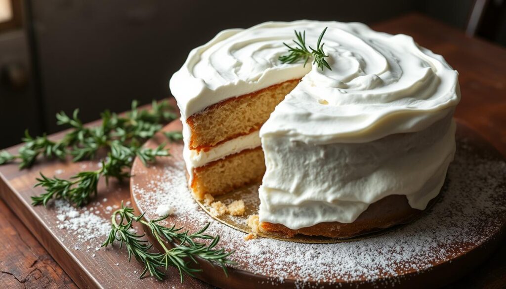 A luscious Rosemary's Bakery whipped cream cake, its delicate layers of moist sponge and fluffy, cloud-like frosting captured in soft, natural lighting. The cake rests on a rustic wooden table, surrounded by freshly picked rosemary sprigs and a dusting of powdered sugar, creating a serene, inviting atmosphere. The scene is photographed at a slight angle, highlighting the cake's elegant proportions and the intricate textures of the ingredients. The overall mood is one of homespun sophistication, perfectly encapsulating the "Expert Tips for Baking Success" theme. A luscious Rosemary's Bakery whipped cream cake, its delicate layers of moist sponge and fluffy, cloud-like frosting captured in soft, natural lighting. The cake rests on a rustic wooden table, surrounded by freshly picked rosemary sprigs and a dusting of powdered sugar, creating a serene, inviting atmosphere. The scene is photographed at a slight angle, highlighting the cake's elegant proportions and the intricate textures of the ingredients. The overall mood is one of homespun sophistication, perfectly encapsulating the "Expert Tips for Baking Success" theme.