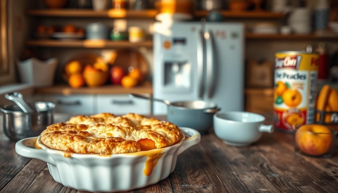 easy peach cobbler recipe with canned peaches